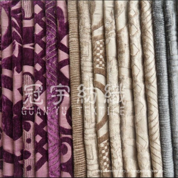 Tecido de chenille jacquard tingido de fio para estofados